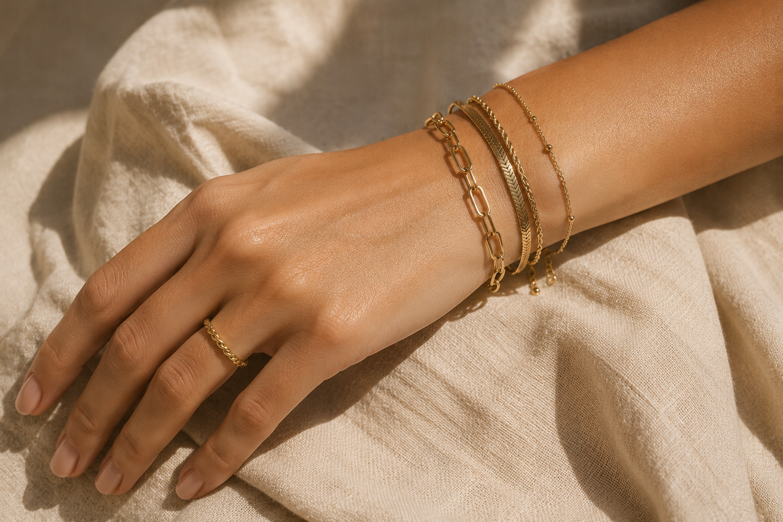 Guldpläterat armband från DRÖM Stockholm